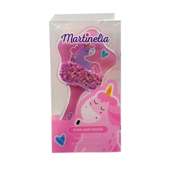 Блестящая расческа для волос Martinelia Единорог розовый (20201W-pink)